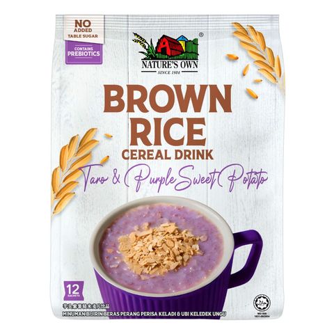 Nature's Own Brown Rice Cereal Drink Taro & Purple Sweet Potato 12 x 28g