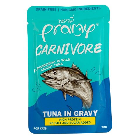 Pramy Carnivore Pouch Tuna In Gravy For All Cats 70g
