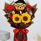 Ferns N Petals Graduation Mixed Flowers with Teddy 1 Bouquet - EXP2278