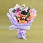 Ferns N Petals Graduation Cute Teddy & Fresh Flowers 1 Bouquet - EXP17656