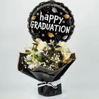 Ferns N Petals Graduation Flower Combo with Roses and Balloon 1 Bouquet - EXP17656