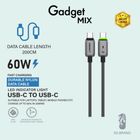 Gadget Mix Diginut (BC-2037C) Type-C to Type-C Zinc Alloy Data Cable 60W 2cm Grey 1 Unit