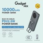 Gadget Mix Diginut (PX-11) 10000mah PD 22.5W Power Bank with Cables Black 1 Unit