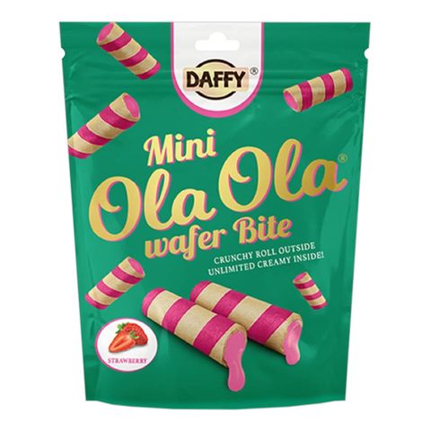 Daffy Mini Ola Ola Bite Strwaberry Roll Wafer 35g