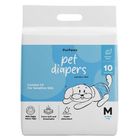 Purpaws Male Dog Disposable Heavy Absorbent Diapers Breathable Cloth and Strechable Waistband with Leak Guards Medium 10 Pieces