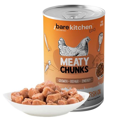 Bare Kitchen Premium Organic Meat Wet Food Chunks Vegetable Nutritious Canned Food Chicken Chunks 430g