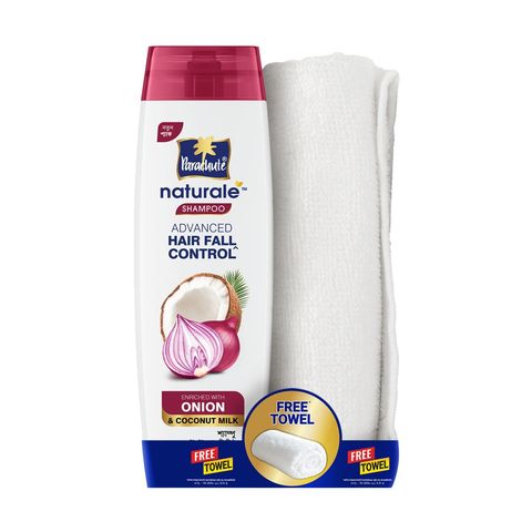 Buy Parachute Naturale Shampoo Onion Advanced Hair Fall Control 320ml & Get Free Towel 1 Piece