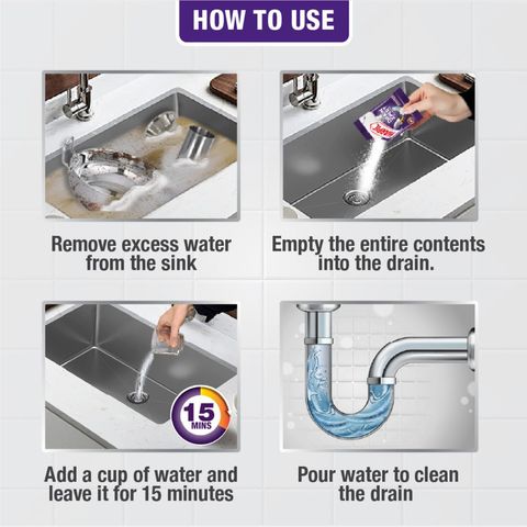 Harpic Drain Cleaning Xpert Powder 2 Pieces 45g