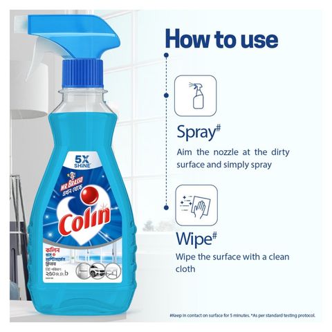 Colin Glass & Surface Cleaner Liquid Spray 250ml