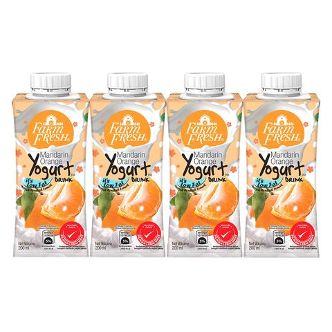 Farm Fresh UHT Mandarin Orange Yogurt Drink 4 x 200ml