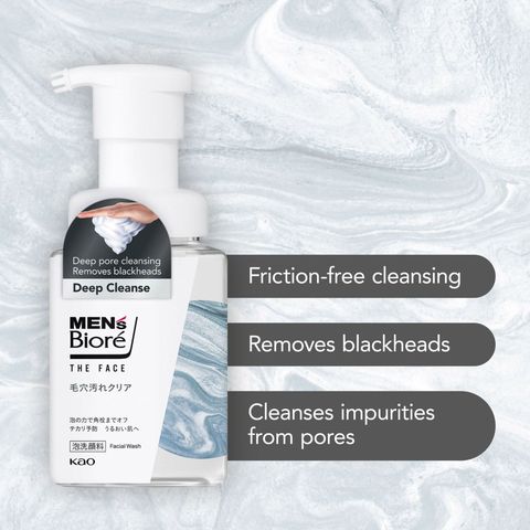 Biore Men's The Face Instant Foaming Facial Wash Deep Cleanse 200ml