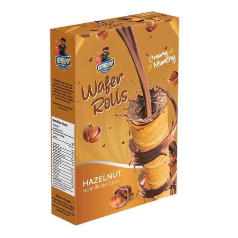 Kernelpop Wafer Rolls Hazelnut Box 80g