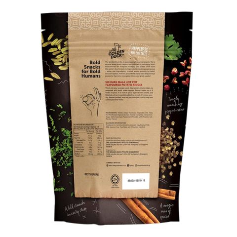 The Golden Duck Co. Sichuan Mala Hot Pot Flavoured Potato Ridges 95g