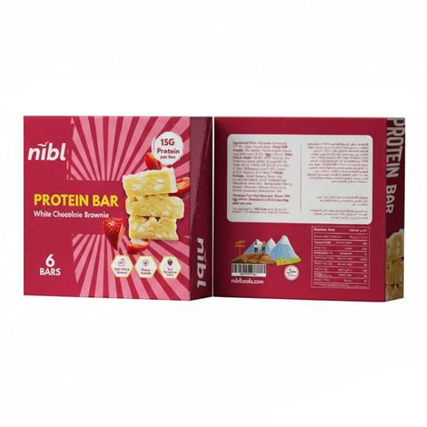 Nibl Protein Bar White Chocolate Brownie Pack 6 Pieces