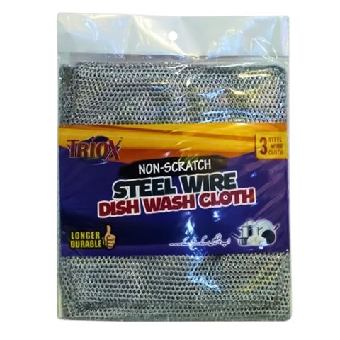 Triox Dish Wash Cloth Steel Wire Non-scratch 3 Pieces