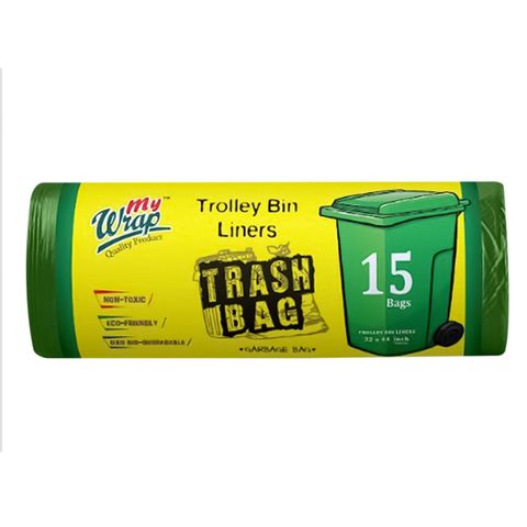 My Wrap Trash Loose Roll Size X-Large (32 x 44 Inches) Trolley Bin Liners 15 Bags