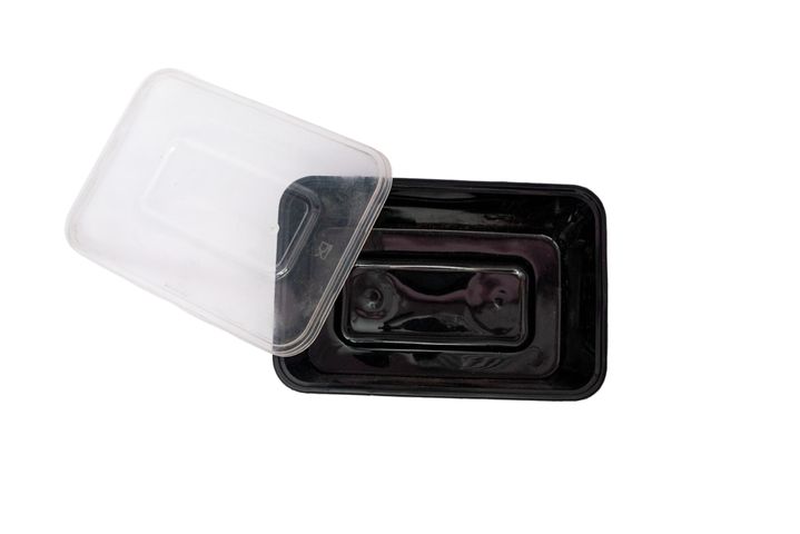 Plastic Food Storage Container Oven Safe Square Box 4 Chambers 10 Pieces