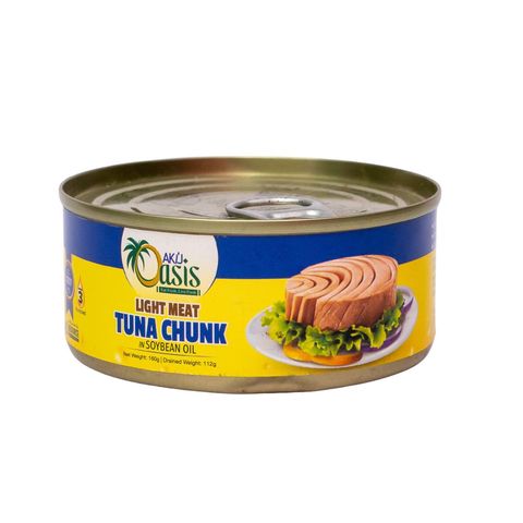 Akij Oasis Light Meat Tuna Chunk In Soyabean Oil 160g