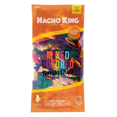 Nacho King Lightly Salted Mixed Colored Tortilla Chips 500g