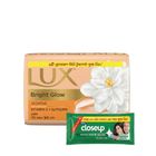 Buy Lux Soap Bar Bright Glow 90g & Get Free Closeup Toothpaste 7g