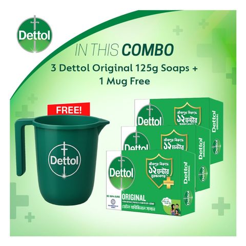 Buy Dettol Soap Original 3 Pack 125g & Get Free Mug 1 Piece