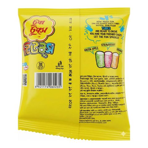 Chupa Chups Tubes Green Apple, Orange & Strawberry Flavor 62g