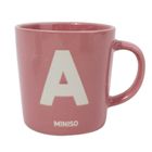 MINISO Minimalist Alphabet Ceramic Mug 340mL (Pink) 1pcs