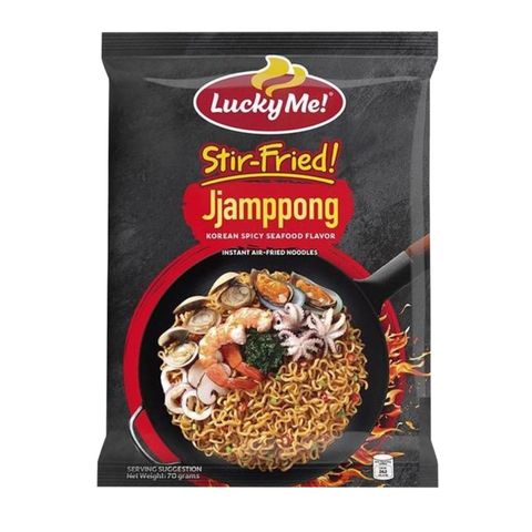 Lucky Me! Stir-fried! Jjamppong Korean Spicy Seafood Noodles 70g