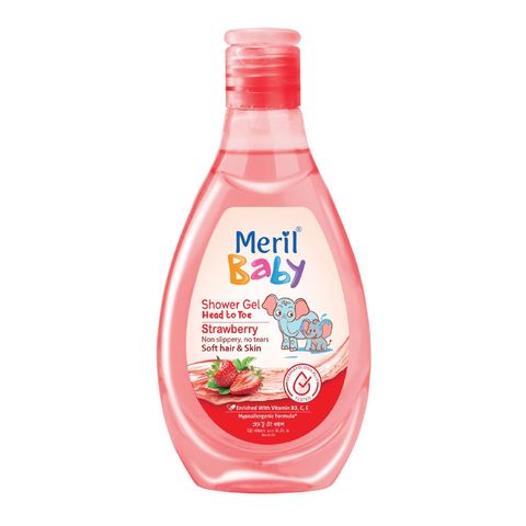 Meril Baby Shower Gel Head to Toe Strawberry 200ml
