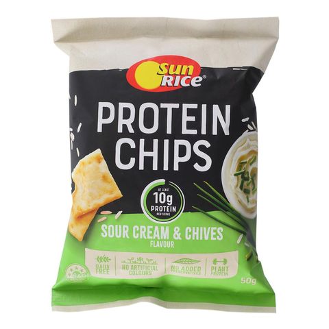 Sunrice Protein Chips Sour Cream & Chives 50g