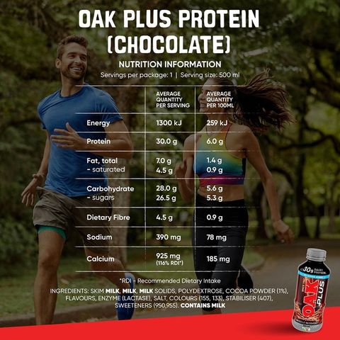 Oak Plus Protein Chocolate Milk (Recyclable) 500ml