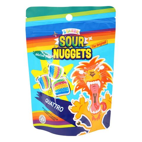 Beardy Sour Nuggets Gummy Candies Quattro 100g