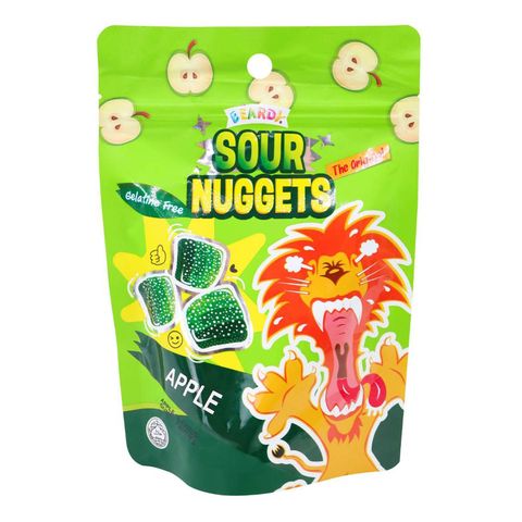 Beardy Sour Nuggets Gummy Candies Apple 100g