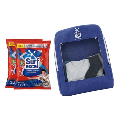 Buy 2 Surf Excel Synthetic Laundry Detergent Powder 1kg & Get Free Laundry Bag 1 Piece