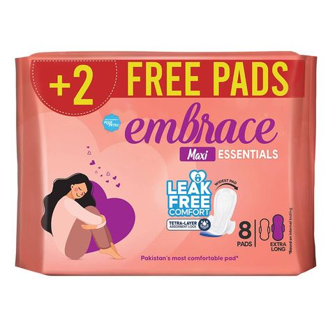 Embrace Essentials Maxi Extra Long Promo (8 + 2 Free Pads) 10 Pieces