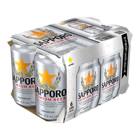 Sapporo Premium Beer Can 6 x 330ml (Recycleable)