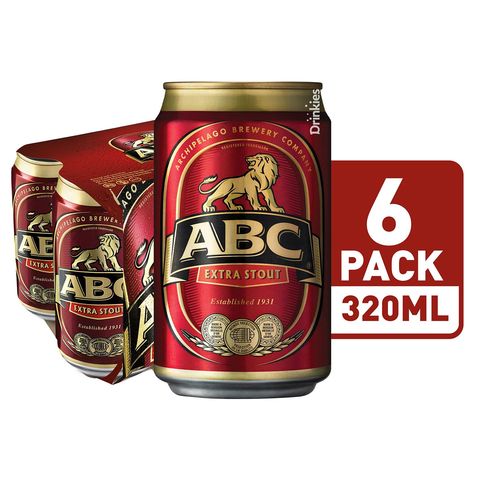 ABC Extra Stout Beer Can 6 x 320ml (Recyclable)