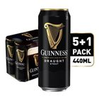 Guinness Draught Beer Can 440ml (Pack of 5 + 1 FREE Can) (Recyclable)