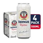Erdinger Weissbier Wheat Beer Can 4 x 500ml (Recyclable)