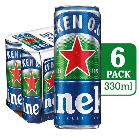 Heineken 0.0 Non-Alcohol Beer Can 6 x 330ml (Recyclable)