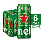 Heineken Lager Beer Can 6 x 320ml (Recyclable)