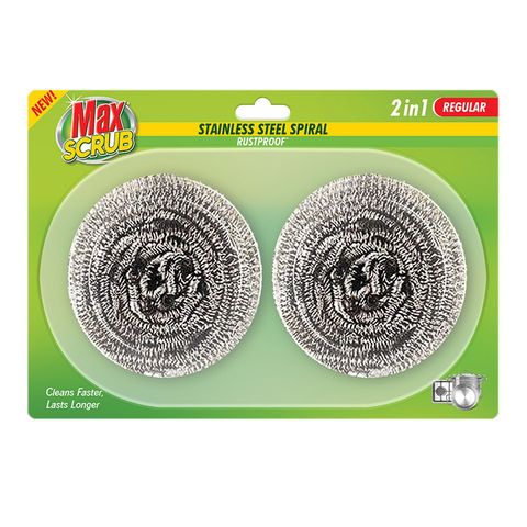 Max Scrub Steel Spiral Regular (2 in 1) 1 Unit