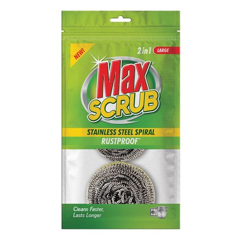 Max Scrub Steel Spiral Large (2 in 1) 1 Unit