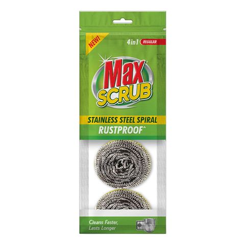 Max Scrub Steel Spiral Regular (4 in 1) 1 Unit