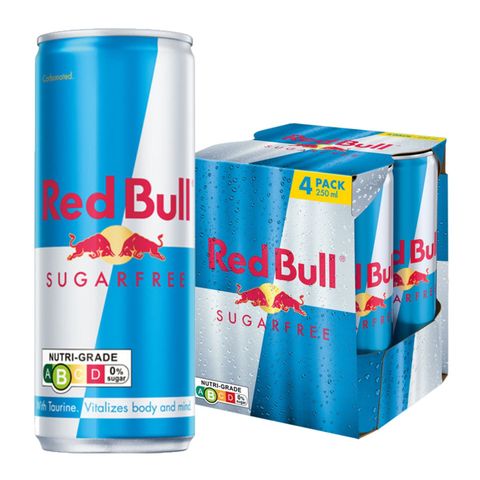 Red Bull Energy Drink (Sugar Free) 4 x 250ml (Recyclable)