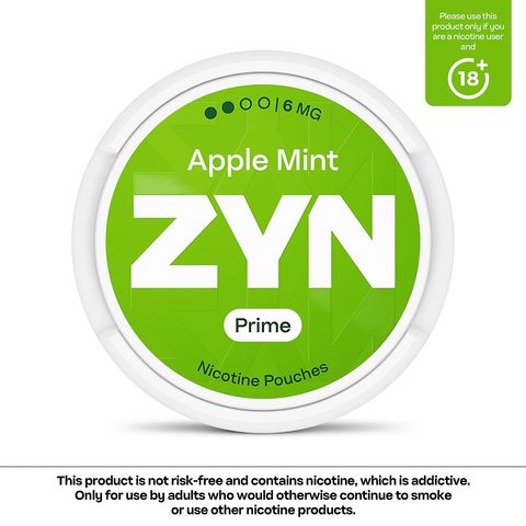 ZYN Prime Apple Mint 6mg (2 Dot) Nicotine Pouches 1 Can