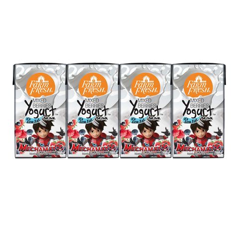 Farm Fresh Mechamato Mixed Berries Yogurt UHT 4 x 125ml