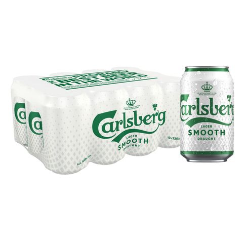 Carlsberg Smooth Draught Beer Can 12 x 320ml (Recyclable)