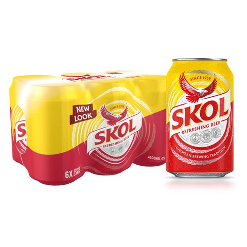 Skol Beer Can 6 x 320ml (Recyclable)