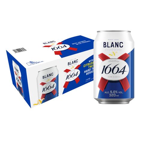 Kronenbourg 1664 Blanc Can 8 x 320ml (Recyclable)
